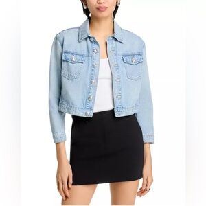 NWOT - L'AGENCE Women's Koda Chambray Denim Cropped Jacket Size XS